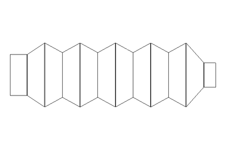 Rubber bellows L=65-350 d=25 D=43