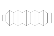 Rubber bellows L=65-350 d=25 D=43