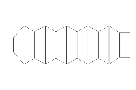 Rubber bellows L=65-350 d=25 D=43