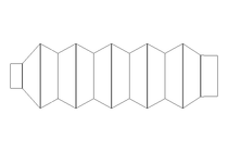 Rubber bellows L=65-350 d=25 D=43