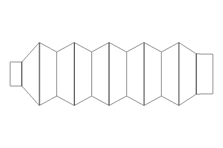 Rubber bellows L=65-350 d=25 D=43