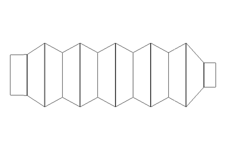 Rubber bellows L=65-350 d=25 D=43