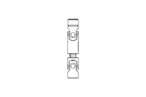 Universal joint shaft D=25 L1=130 L2=150