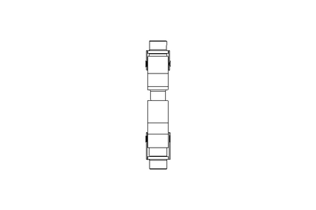 Universal joint shaft D=25 L1=158 L2=168