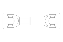 Universal joint shaft D=58 L1=220 L2=250