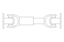 Universal joint shaft D=58 L1=220 L2=250