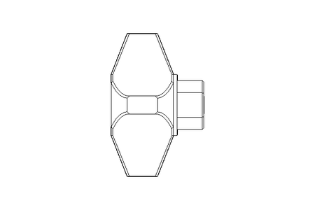 Cross knob E 80X M12