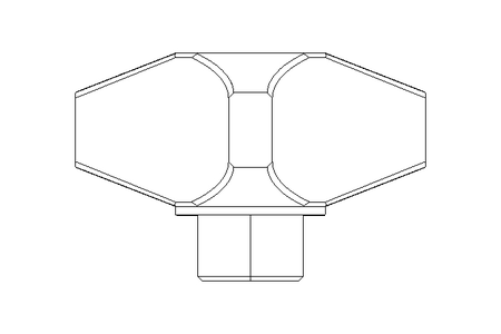 Cross knob E 80X M12