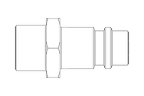 Coupling plug R1/4" outside Brass