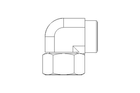 Threaded elbow connector L 28 St ISO8434