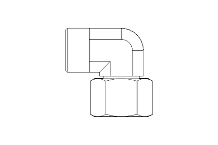 Threaded elbow connector L 15 St ISO8434