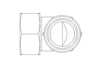 Threaded elbow connector L 35 St ISO8434