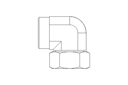 Threaded elbow connector L 35 St ISO8434