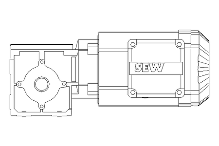 Right-angle geared motor 0.55kW 50 1/min