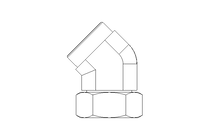 Threaded elbow connector L 42 St ISO8434