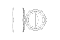 Threaded elbow connector L 42 St ISO8434