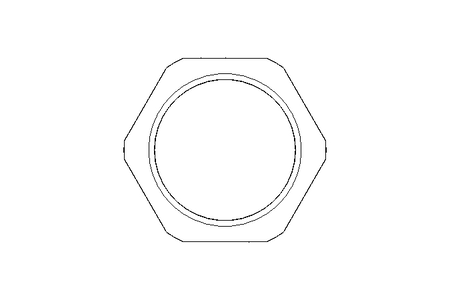 Hexagon lock nut M25 Ni-plated brass